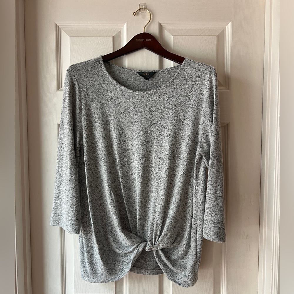 Cozy Grey Twist Top